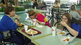 Lina, Gourry and Amiboshi 
discover the food court